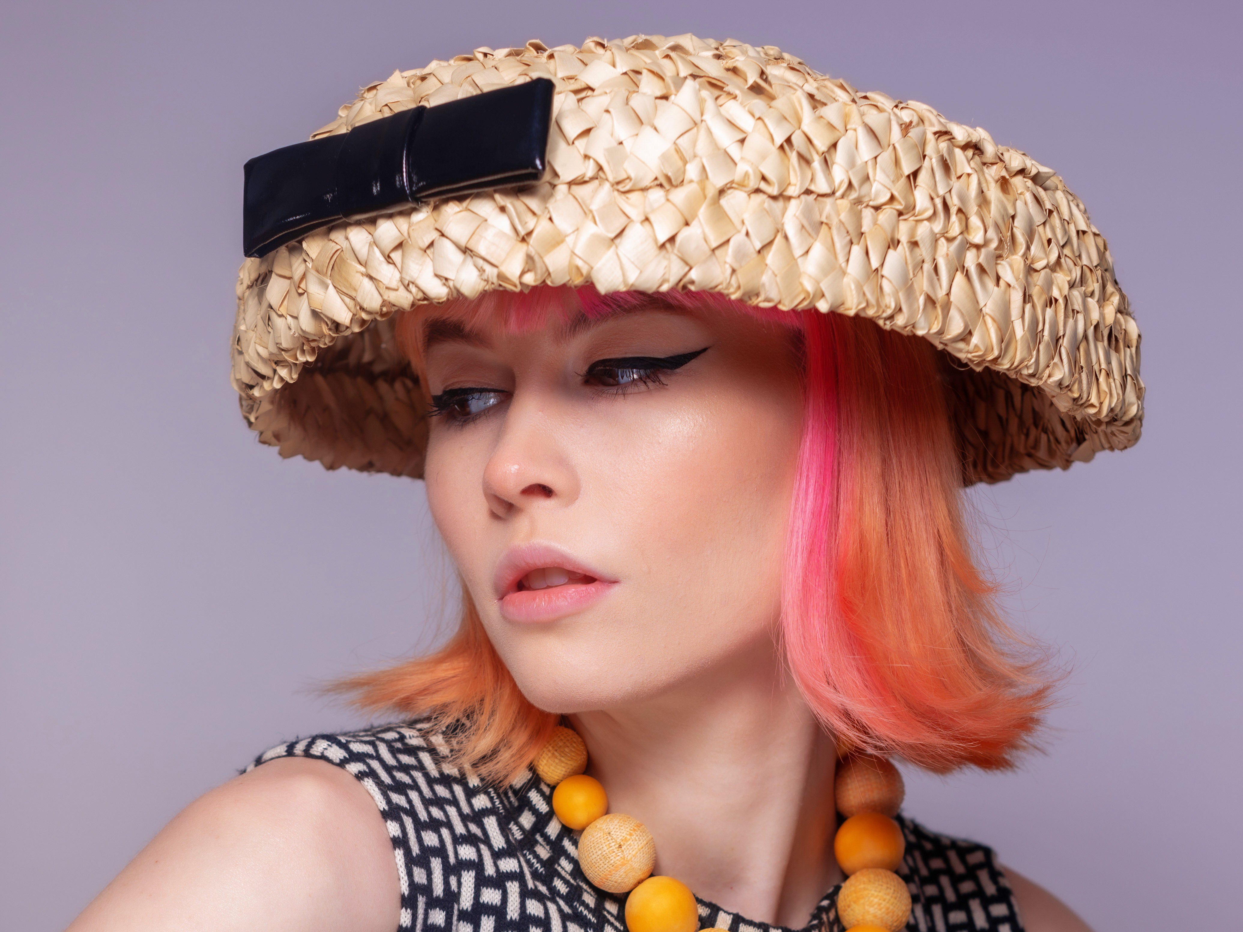 Textured Straw 'Dior' Style Hat