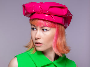 Pink PVC Turban Hat
