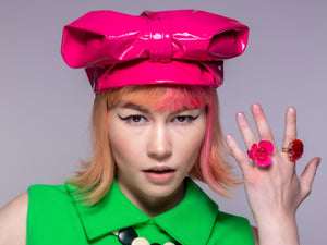 Pink PVC Turban Hat