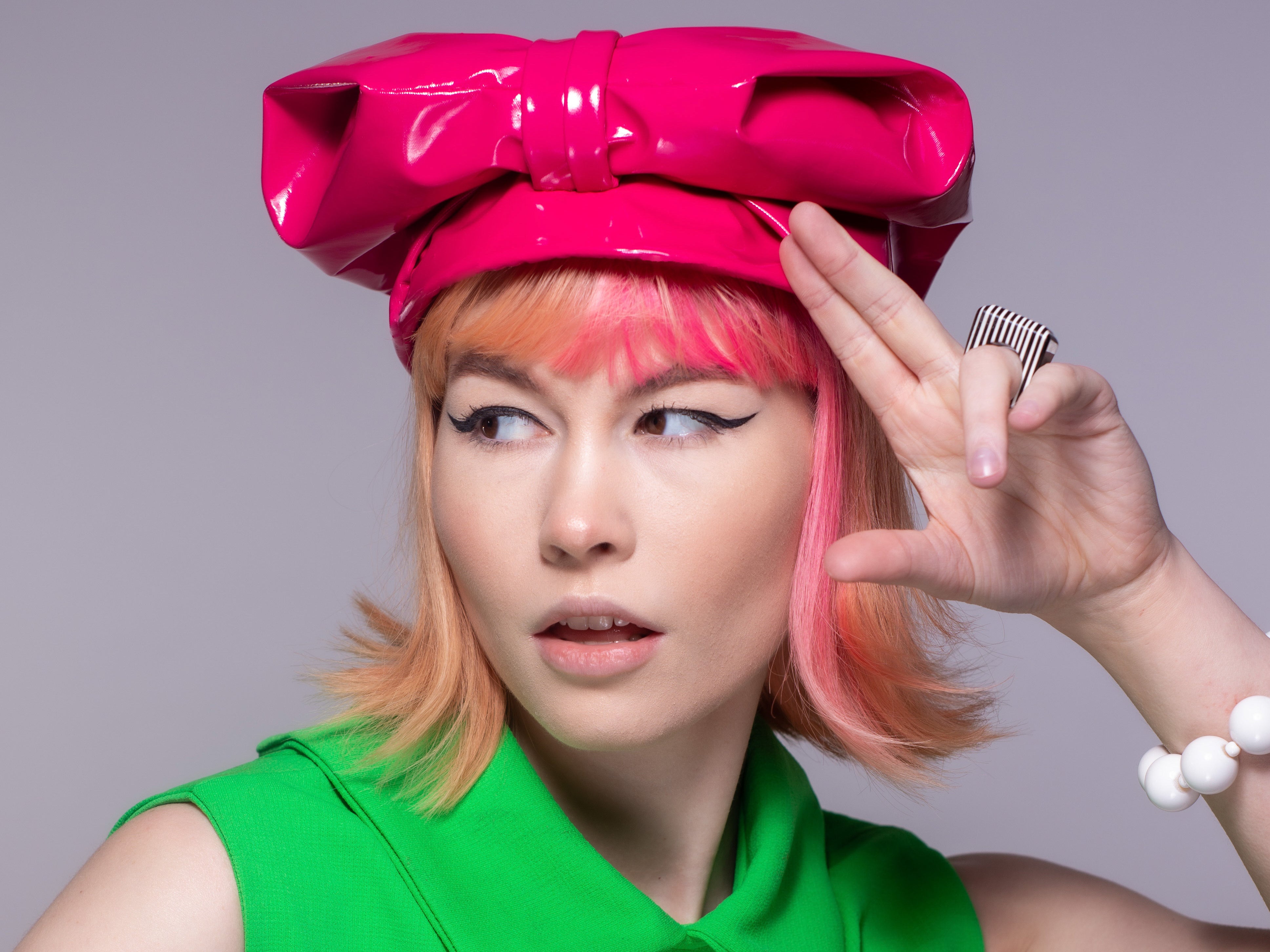 Pink PVC Turban Hat