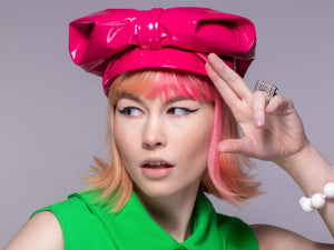 Pink PVC Turban Hat