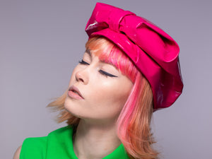 Pink PVC Turban Hat