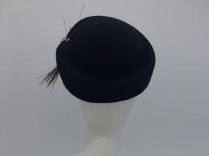 Black and leopard print 'bow' pill box hat