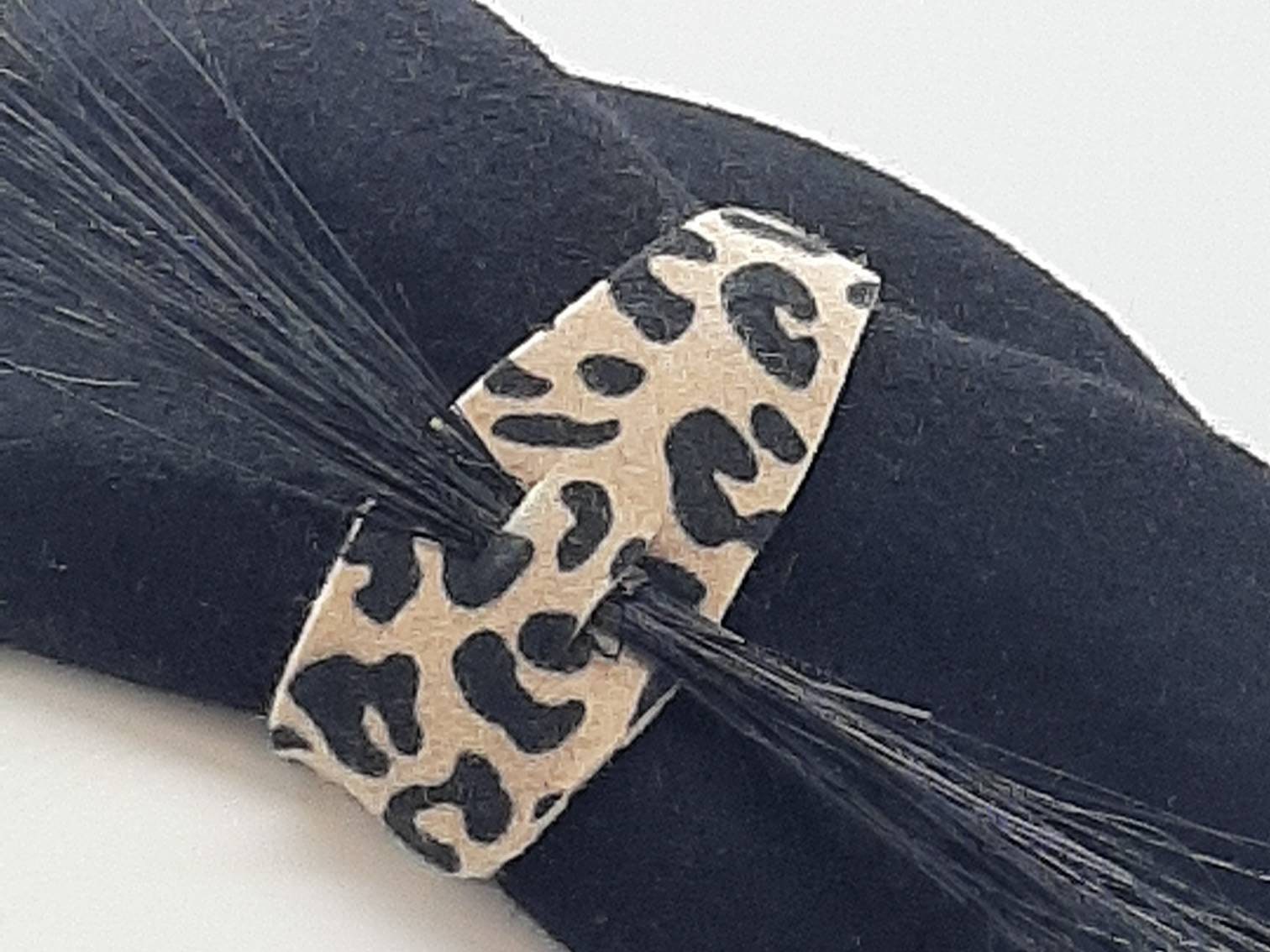 Black and leopard print 'bow' pill box hat